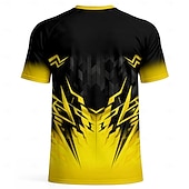  男性用 サッカーユニフォーム 幾何学模様 勾配 ランニングトップ アスレチックTシャツ 夏 半袖 UPF 50 速乾性 吸汗性 高通気性 トーナメント サッカー ジム ランニング しつけ用品 スポーツ 黄色 / ブラック スポーツウェア アクティブウェア