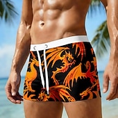 economico Animali &amp; Uccelli-Per uomo Animale Drago Pantaloncini da mare Pantaloncini da Surf Costume nuoto a pantaloncino Misura del girovita medio Hawaiano Vacanza al Mare Coulisse con fodera in rete Elastico in vita