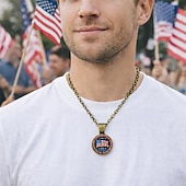  Set di 3 pezzi per la collana del 250° anniversario degli Stati Uniti: ciondolo con aquila 2D e bandiera americana, gioiello commemorativo patriottico, oggetto da collezione 1776-2026, Giorno dell'Indipendenza, 4 luglio, regalo per l'orgoglio americano.