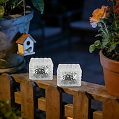 Недорогие Подсветки дорожки и фонарики-2/4 шт. уличных солнечных садовых светильников, водонепроницаемые светильники в виде ледяных кирпичей для двора, ландшафта, ступеней, дорожек, бассейнов, декоративные солнечные светильники для