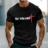  Camiseta masculina motivacional cristã religiosa inspiradora com a frase "Até você não conseguir mais mandar mensagens" e a cruz vermelha. Manga curta, modelagem padrão, casual, para uso diário,