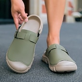 economico sandali da esterno-Sneakers casual da uomo verdi senza lacci: scarpe leggere e traspiranti, ideali per passeggiate all'aperto, viaggi e per tutti i giorni.