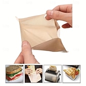 cheap Baking &amp; Pastry Tools-10 Pcs Extra Large Reusable Toaster Bags, Heat Resistant Toaster Bags for Grilled Cheese Sandwiches works on Toaster, Ovens, Washable Toast Bags for Toast Sandwich Panini Snacks