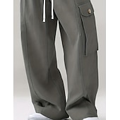 economico Pantaloni cargo-Per uomo Pantaloni Cargo Pantaloni Coulisse Tasca Semplice Comodità Traspirante Lunghezza al ginocchio Casa All'aperto Abbigliamento casual alla moda Vacanza Moda Verde militare Albicocca Inelastico