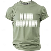 cheap Men's Funny T shirts-Men's NEED COFFEE? Funny Blurry Dizzy Effect Graphic T-Shirt Coffee Lover Gift Motion Blur Text Print Casual Short Sleeve Tee Office Humor Designer Clothing Apparel S M L XL XXL XXXL