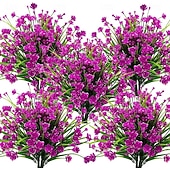 ieftine Flori Artificiale-20 de pachete de flori artificiale, plante artificiale rezistente la UV pentru exterior, jardinieră suspendată pentru interior și exterior, decor de grădină pentru casă, tufișuri de flori artificiale