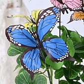 levne Umělé květiny-6 svazků motýlích květin s různými barvami, venkovní simulace plastových dekorativních květin, limitovaná edice motýlích kyticí pro domov, hotel, kancelář, svatbu, večírek, zahradu, verandu, chatu,