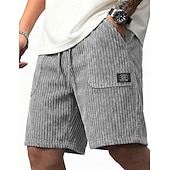 economico Pantaloncini casual-Per uomo Shorts Pantaloncini casual Pantaloncini di velluto a coste Tasca Semplice Comodità Traspirante Corto Casuale All'aperto Vacanza Vacanza Streetwear Nero Bianco Inelastico