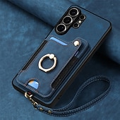 cheap 2026 Samsung Galaxy S26 Series-Phone Case For Samsung Galaxy S26 S25 Edge S24 S23 FE S22 Plus  Ultra A56 A36 A26 A16 A06 Wallet Case with Wrist Strap Shockproof TPU PU Leather