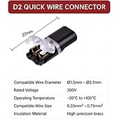 abordables Bases de lámparas y conectores-Conector de enchufe de doble cable con hebilla de bloqueo, conectores rápidos de cable con bloqueo ignífugo, adecuados para reparaciones de emergencia, cableado doméstico y automotriz, fáciles de