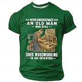  Homens, nunca subestimem um senhor de setenta anos que ainda trabalha com madeira. Camiseta vintage de carpinteiro com estampa, corte casual, ideal para presente de aniversário ou aposentadoria para