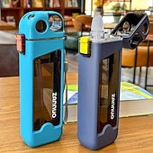 abordables Vasos-350ml Plastic Water Bottle Leak-proof Square Cup Sports Bottle with Lockable Lid and Measurements for Outdoor Sports Travel Cup Sports Bottle with Lockable Lid&amp;Scale for Outdoor Sports Travel Cup