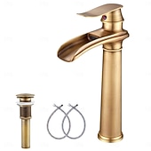 Недорогие Смесители для раковины в ванной-Ванная раковина кран - Классический Старая латунь Внешнее крепление Одной ручкой одно отверстиеBath Taps