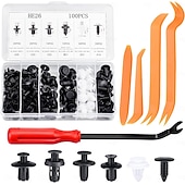 cheap Vehicle Service-100pcs Car Bumper Retainer Clips Set Car Fastener Box Set Push-Type Retainer Clips, Bumper Nylon Rivets of Most Popular Sizes and Fastener Removers for Most Models
