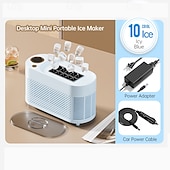 お買い得  家庭用器具-ミニポータブル製氷機、卓上型製氷機、10～15分で高速製氷、1サイクルで10個の固形氷、家庭、オフィス、RV、寝室向けのコンパクト小型高速製氷機