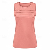 preiswerte Einfacher Tank-Mehrfachpackungen 3er-Pack Weiblich Rundhals Ärmellos schwarz+weiß+grün Tanktop Weste Ärmelloses Shirt Einfarbig Lässig Täglich Polyester Sommer