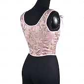 ieftine Topuri-Medieval Renascentist Cottagecore Corset Corsaj Viching Țăran Cu Șiret Costume de fancy Pentru femei Celtic Fantezie Halloween Carnaval Performanță LARP Ren Faire Adulți Corset Corsaj