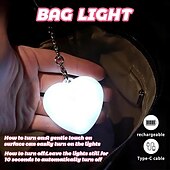 voordelige sensor nachtverlichting-Oplaadbaar taslampje voor Valentijnsdag, hartvormig taslampje voor in de tas, automatische aanraaksensor, onmisbaar accessoire voor in de tas, cadeau voor vriendin, vrouw, moeder, vrienden (1 stuk)