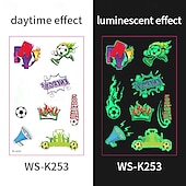 olcso Világbajnoki labdarúgó mérkőzés 2026-10 db sötétben világító foci ideiglenes tetoválás, neonzöld reaktív, vízálló &amp;könnyen eltávolítható testfesték, játékosokkal, trófeákkal, lángokkal díszítve, tökéletes fociparti ajándékok &amp;ajándékok
