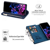 Χαμηλού Κόστους 2026 Σειρά Samsung Galaxy S26-τηλέφωνο tok Για Samsung Galaxy S26 S26 Plus S26 Ultra Θήκη κάρτας πορτοφολιού Φερμουάρ Προστατευτικό για όλο το σώμα Σταντ ποδηλάτου Γεωμετρικά σχήματα PU δέρμα