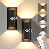 voordelige sensor nachtverlichting-1/2 stuks USB oplaadbare slimme bewegingssensor nachtlamp met afstandsbediening, LED wandlamp voor gang, hal, doorgang, achtergrondverlichting met bewegingssensor, slaapkamerverlichting,