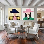 voordelige Olieverfschilderijen-Original painting handmade Man and Woman Figurative Wall Art Neutral Minimalist Textured Canvas Abstract Couple Portrait Paintings for Stylish Interiors