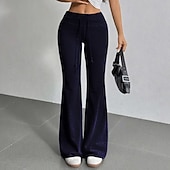 abordables Pantalones de pierna recta-Mujer Pantalones de Deporte Pantalones Pantalones de verano Pantalones casuales Vacaciones Moda Casual / Diario Longitud total Alta cintura Plano Correa Cintura elástica Pierna recta Comodidad Suave