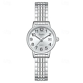 abordables Montres à quartz-Montre femme avec bracelet élastique en acier, montre à quartz facile à lire avec cadran rose et affichage de la date, bracelet extensible en acier inoxydable, cadeau idéal pour femme ou jeune fille,