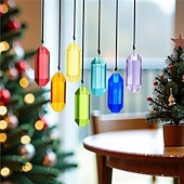 cheap Wall Sculptures-7pcs Crystal Sunlight Catchers Prism Indoor Window Hanging Decoration Rainbow Glass Prism Sunlight Catcher Decor for Home Garden