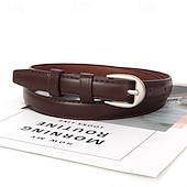 cheap Belt-Women's PU Buckle Belt PU Leather Metal Bucke Geometric Casual Daily Holiday Black Brown Beige Coffee