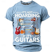 economico T-shirt Grafiche di Musica e Strumenti-Per uomo Chitarra Gergo divertente Maglietta Manica Corta maglietta Stampa 3D Girocollo Camicia Moda Quotidiano Quotidiano Streetwear Blu Rosso Estate Primavera Abbigliamento S M L XL XXL XXXL