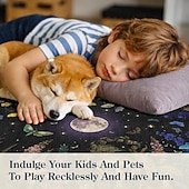 お買い得  エリアラグ-満月と花柄、キノコをモチーフにしたエリアラグ。植物と神秘的な庭園のデザインが特徴で、エレガントで耐久性のある装飾品として、episodic drawing が制作しました。