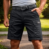 ieftine Clasic-Bărbați Pantaloni de marfă Pantaloni Scurți Cargo Pantaloni Scurți Pantaloni scurți casual Buzunar Simplu Confort Lungimea genunchiului Casual În aer liber Haine de strada Modă Șic Stradă Negru