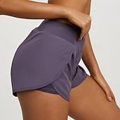 abordables Pantalones cortos deportivos-Mujer Bermudas Chinos Pantalón corto Ropa de calle Casual Corto Media cintura Color sólido Cintura elástica Confortable Transpirable Elástico Diario Exterior Gimnasia Violeta Azul marinero Gris