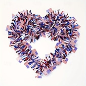 billiga U.S. 250-årsjubileum-4/6 st patriotisk glittergirlang amerikansk flagga folie fransbanderoll 2m/6,6ft röd vit blå girlang för 4 juli självständighetsdagen minnesdagen arbetsdagen festdekorationer väggbonad heminredning