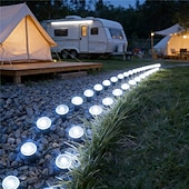 cheap Solar String Lights-Solar-Powered Led Path Garden Lights  Purple Fairy Lights 30LED IP44 Waterproof  And Durable Recessed Outdoor Garden Lights Suitable For Decorative Lighting Of Walkways Lawns, Camping Parties