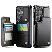 cheap 2026 Samsung Galaxy S26 Series-Phone Case For Samsung Galaxy S26 S26 Ultra Plus Wallet Case Flip Cover with Stand Holder Card Slot Shockproof Retro TPU PU Leather