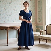 cheap Dresses-Retro Vintage Victorian Medieval Dress Ball Gown Regency Inspired Dress Princess Fancy Dress Women's Royal Masquerade Dailywear Adults Dress