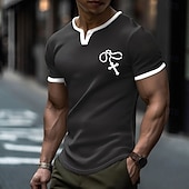  T-shirt homme minimaliste chrétien à motif croix et chapelet, coupe slim, texture gaufrée, idéal pour le dimanche et les offices religieux. Tailles : S, M, L, XL, XXL, XXXL.