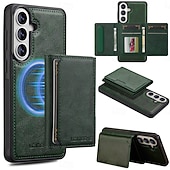 abordables 2026 Samsung Galaxy S26 Serie-teléfono Funda Para Samsung galaxia S26 S26 Plus S26 Ultra Tarjetas billetera Magnética Soporte de carga inalámbrica Ranura para tarjetas Retro Cuero de PU
