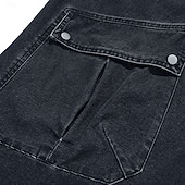 abordables Pantalons Cargo-Pantalon cargo en denim 100 % coton softfade™ pour homme, coupe décontractée, taille élastiquée avec cordon de serrage, jambes larges, coupe unie, confortable et respirant, longueur standard, style décontracté au quotidien, idéal pour les activités de ple