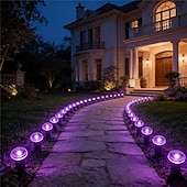 cheap Solar String Lights-Solar-Powered Led Path Garden Lights  Purple Fairy Lights 30LED IP44 Waterproof  And Durable Recessed Outdoor Garden Lights Suitable For Decorative Lighting Of Walkways Lawns, Camping Parties