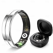 お買い得  スマートリング-スマートリングフィットネストacker、超薄型2.2mm軽量インテリジェントリング、5ATM防水ステンレス鋼アクティビティ＆睡眠モニター、7日間の長いバッテリー寿命、Bluetoothウェルネスウェアラブル（男女用）