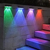 olcso Kültéri falilámpák-4/8 db napelemes kültéri fali lámpa udvari LED kerti lámpához vízálló lépcsőlámpák rgb színes hangulatvilágítás napelemes fali mosólámpák