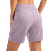 economico Pantaloncini Bermuda-Per donna Bermuda Chinos Shorts Vacanza Streetwear Casual Corto Vita media Tinta unica Tasca Fascia Elastica Comodo Traspirante Elasticizzato Quotidiano All'aperto Palestra Verde acqua Nero Rosa