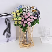 levne Umělé květiny-6 svazků motýlích květin s různými barvami, venkovní simulace plastových dekorativních květin, limitovaná edice motýlích kyticí pro domov, hotel, kancelář, svatbu, večírek, zahradu, verandu, chatu,