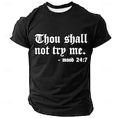 preiswerte Glaubens-T-Shirts-Herren Bibel Du sollst mich nicht versuchen Stimmung 24 7 Sarkastisch Lustig Biblische Parodie Gotische Schrift Grafik T-Shirt Kurzarm Rundhals Lässig Streetwear Tee Designer Bekleidung
