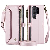 abordables 2026 Samsung Galaxy S26 Serie-teléfono Funda Para Samsung galaxia S26 S26 Ultra Plus Tarjetas billetera con Soporte Cremallera con cordón Retro TPU Cuero de PU