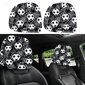 billiga Hemtextil-2 st nackstödsskydd med fotbollstryck, bilinredning, moderiktigt sätesskydd, enkla att installera, lämpliga för långkörning, stadspendling, perfekt rolig bildekor, ökad komfort