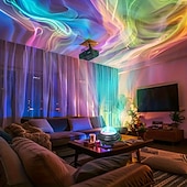 abordables lumières de projecteur de galaxie d'étoile-Lampe torche de maison 1plc, ambiance féérique et réglable, huit couleurs, veilleuse originale ronde gyroscopique avec télécommande, projecteur romantique, cadeau créatif, lampe à effet vague, lampe